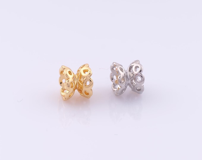 1 pcs 18K Gold Filled Flower Spacer Beads,Tube Beads,Flower Beads for DIY Jewelry Making Findings Supply