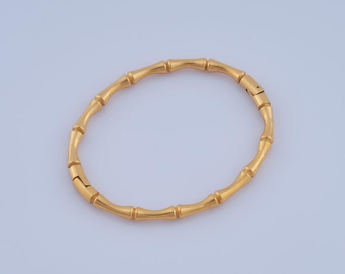 1 pcs Dainty Gold Bamboo Bangles,18K Gold Filled Bamboo Bangles,Open Bangles,Gift for Her