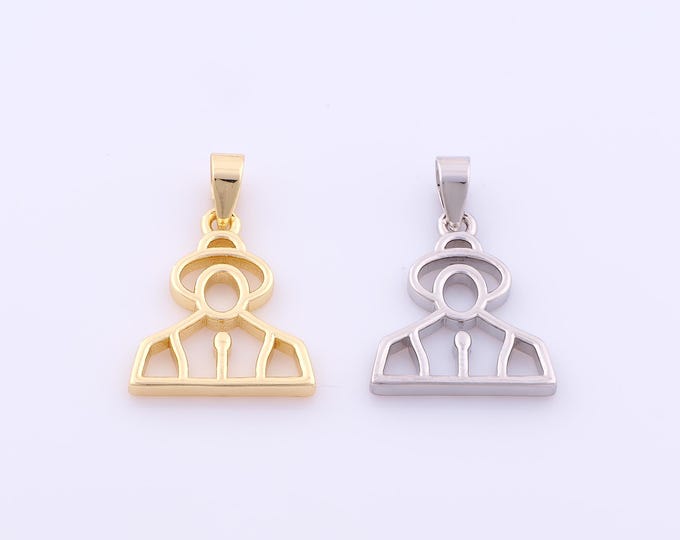 1 pcs Gold Character Pendant,18K Gold Filled Character Charm,Character Charms DIY Bracelet Necklace Jewelry Making Findings Supply