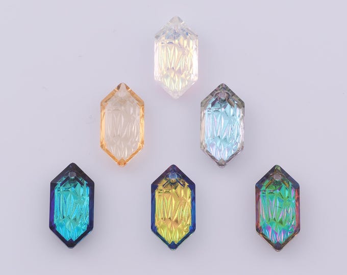 1 pcs Embossed Crystal Pendant,Crystal AB Charms,Austrian Crystal,Made in Austria DIY Bracelet Necklace Jewelry Making Findings Supply