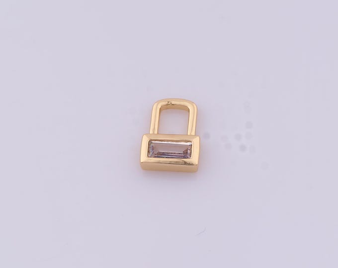 1 pcs Gold CZ Square Pendant,18K Gold Filled Square Charm,Square Charms DIY Bracelet Necklace Jewelry Making Findings Supply