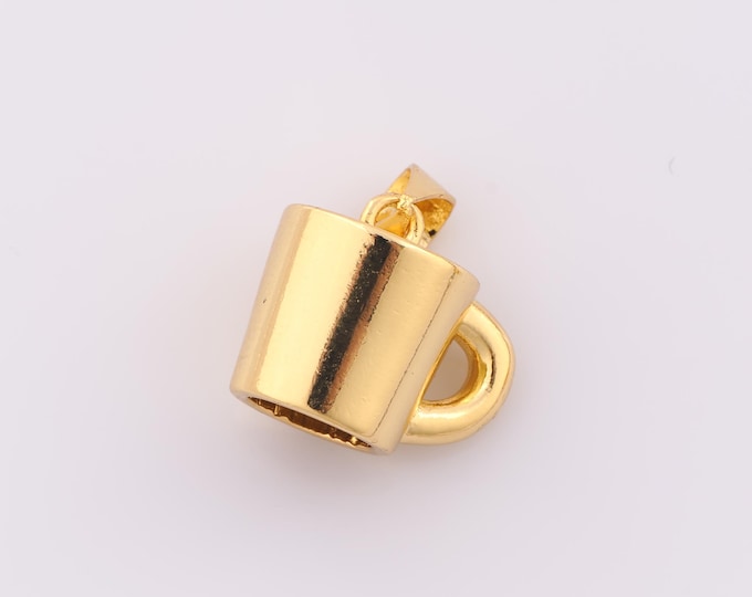 1 pcs Gold Water Cup Pendant,18K Gold Filled Water Cup Charm,Water Cup Charm DIY Bracelet Necklace Jewelry Making Findings Supply