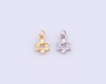 1 pcs Gold David Star Pendant,18K Gold Filled Jewish Star Charm,Starburst Charms DIY Bracelet Necklace Jewelry Making Findings Supply