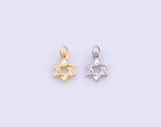 1 pcs Gold David Star Pendant,18K Gold Filled Jewish Star Charm,Starburst Charms DIY Bracelet Necklace Jewelry Making Findings Supply