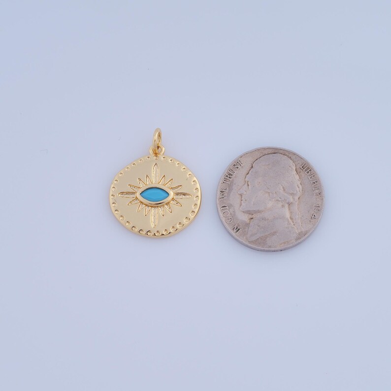1 Pcs Gold Evil Eye Pendant,18k Gold Filled Eye Charm,devil Eye Charm