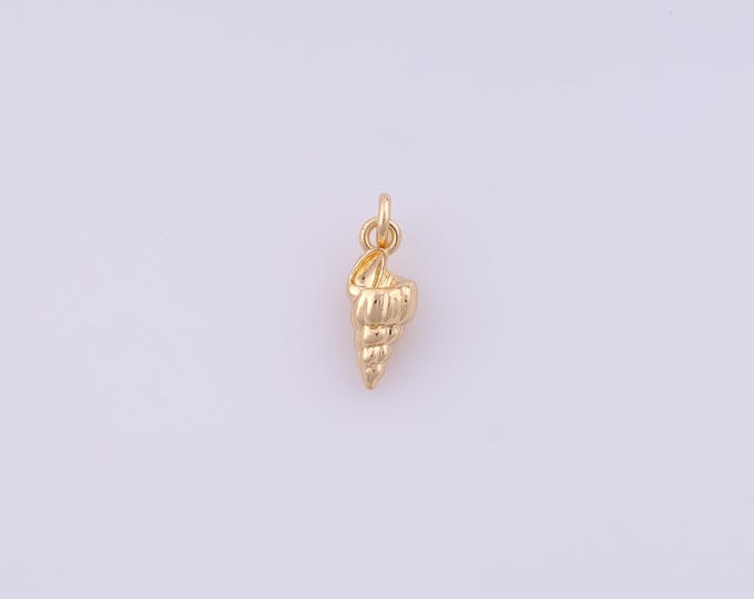 1 pcs Gold Conch Pendant,18K Gold Filled Conch Charm,Conch Charms DIY Bracelet Necklace Jewelry Making Findings Supply