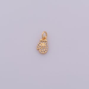 1 pcs Gold CZ Glove Pendant,18K Gold Filled Glove Charm,Glove Charms DIY Bracelet Necklace Jewelry Making Findings Supply
