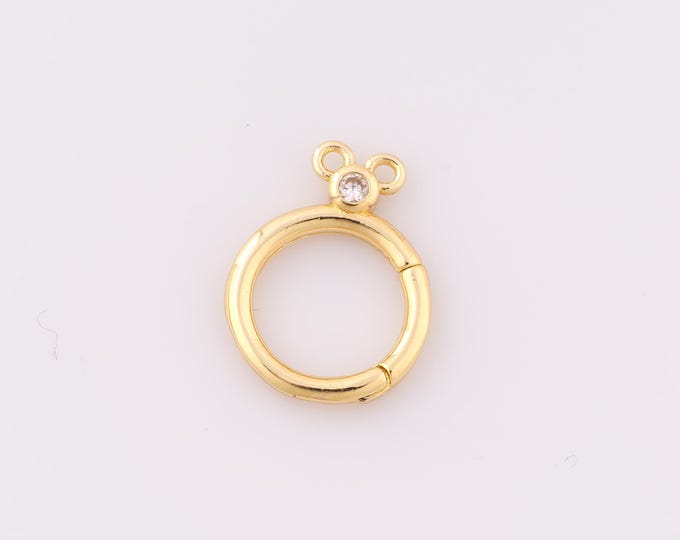 1 pcs Gold Snap Clasp,18K Gold Filled Round Clasp,Snap Clasp for DIY Bracelet Necklace Jewelry Making Findings Supply