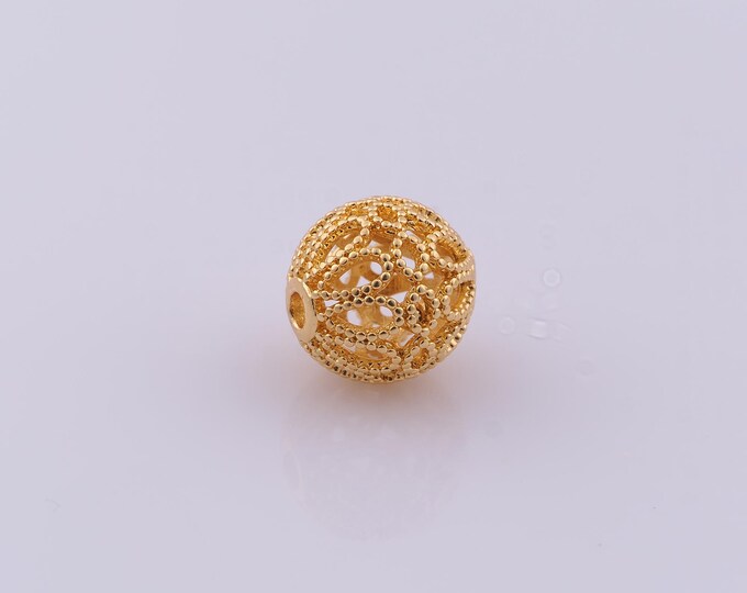 1 pcs 18K Gold Filled Round Ball Spacer Beads,Ball Beads,Round Beads for DIY Jewelry Making Findings Supply