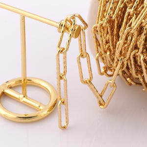 1 Meter Gold Büroklammer Kette, 18K Gold Filled halb fertige Kette, Spezialität Ketten, DIY Schmuckherstellung Zubehör