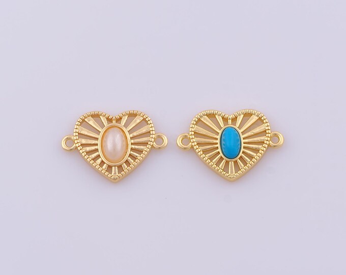 1 pcs Gold Heart Connector,18K Gold Filled Love Connector,DIY Bracelet Necklace Jewelry Making Findings Supply