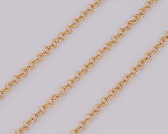 1 Meter Gold Cable Chain, 18K Gold Filled Semi Finished Chain, Specialty Chains, DIY Jewelry Making Supplies