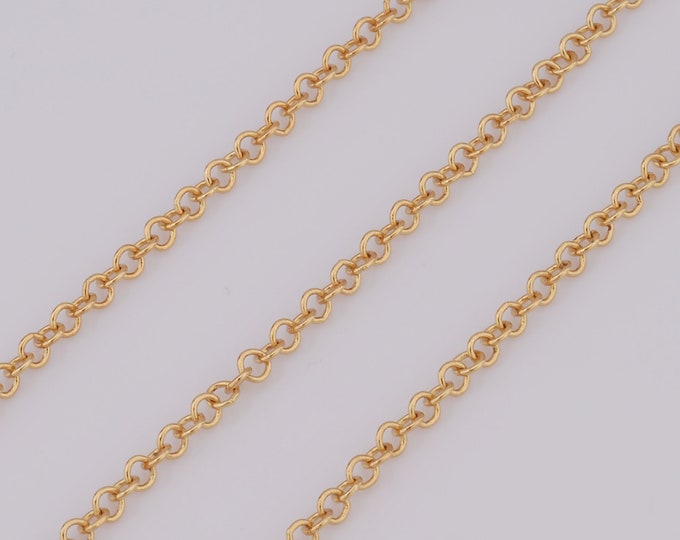 1 Meter Gold Cable Chain, 18K Gold Filled Semi Finished Chain, Specialty Chains, DIY Jewelry Making Supplies
