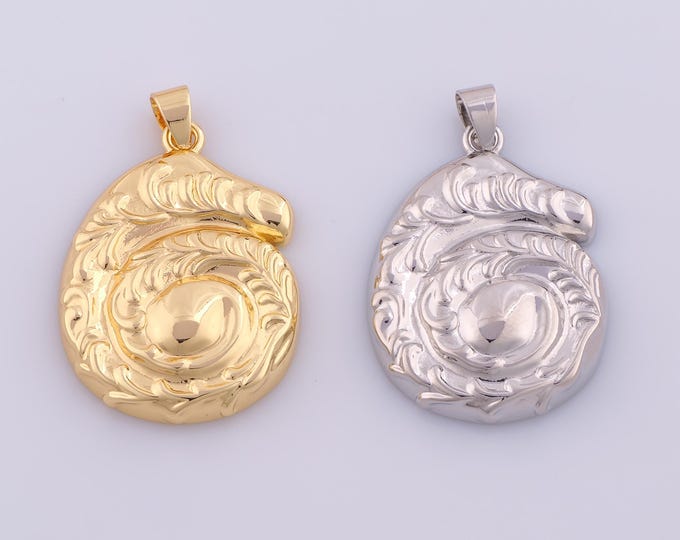 1 pcs Gold Snail Shell Pendant,18K Gold Filled Shell Charm,Snail Shell Charms DIY Bracelet Necklace Jewelry Making Findings Supply