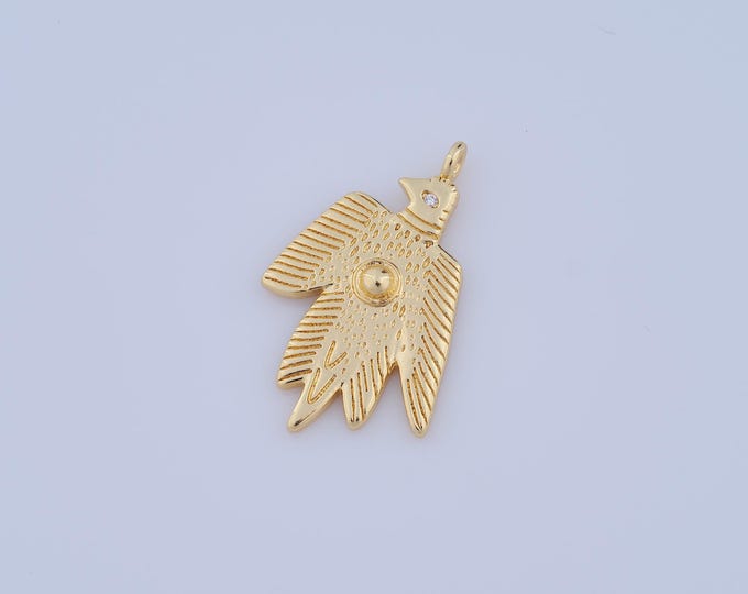 1 pcs Gold CZ Bird Pendant,18K Gold Filled Bird Charm,Bird Charm DIY Bracelet Necklace Jewelry Making Findings Supply