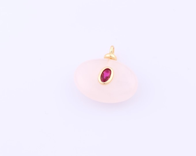 1 pcs Gold Energy Stone Pendant,18K Gold Filled Natural Stone Charm,Stone Charms DIY Bracelet Necklace Jewelry Making Findings Supply