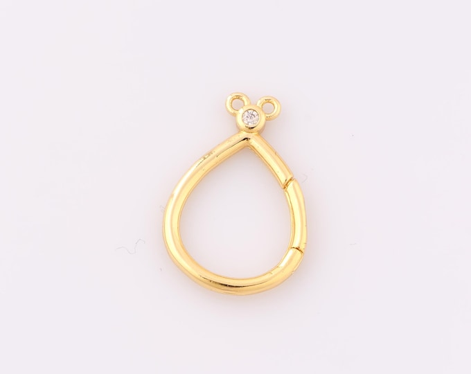 1 pcs Gold Snap Clasp,18K Gold Filled Water Drop Clasp,Snap Clasp for DIY Bracelet Necklace Jewelry Making Findings Supply