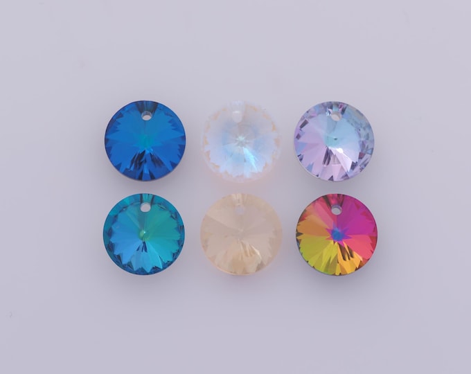 1 pcs Rivoli Crystal Pendant,Crystal AB Charms,Austrian Crystal,Made in Austria DIY Bracelet Necklace Jewelry Making Findings Supply