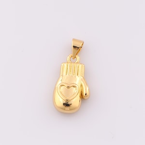 1 pcs Gold Glove Pendant,18K Gold Filled Heart Charm,Glove Charm DIY Bracelet Necklace Jewelry Making Findings Supply