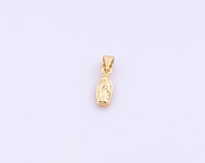 1 pcs Gold Virgin Mary Pendant,18K Gold Filled Religious Charm,Catholic Charms DIY Bracelet Necklace Jewelry Making Findings Supply