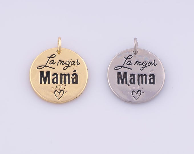 1 pcs Gold Round Medal Pendant,18K Gold Filled Disc Charm,Mother's Day Gift Charms DIY Bracelet Necklace Jewelry Making Findings Supply