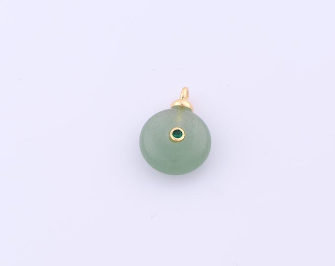 1 pcs Gold Energy Stone Pendant,18K Gold Filled Natural Stone Charm,Stone Charms DIY Bracelet Necklace Jewelry Making Findings Supply