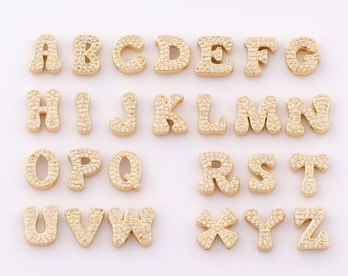 18K Gold Filled Initial  Pendant,Letters Charms,Alphabet Charm for DIY Jewelry Making Findings Supply