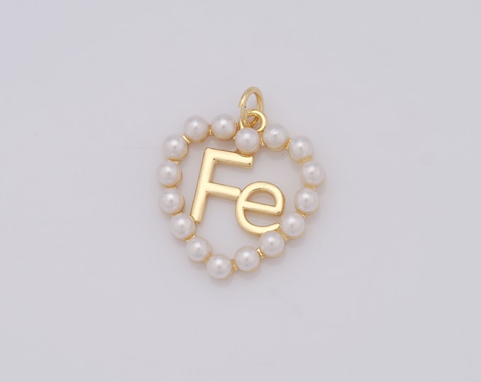 1 pcs Gold Fe Pendant,18K Gold Filled CZ Heart Charm,Pearl Charm DIY Bracelet Necklace Jewelry Making Findings Supply