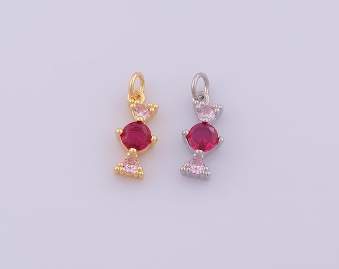 1 pcs Gold CZ Candy Pendant,18K Gold Filled Sweet Charm,Candy Charms DIY Bracelet Necklace Jewelry Making Findings Supply