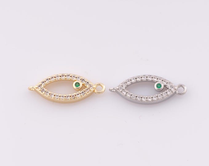 1 pcs Gold Fish Connector,18K Gold Filled CZ Marine Life Connector,Fish Connector DIY Bracelet Necklace Jewelry Making Findings Supply
