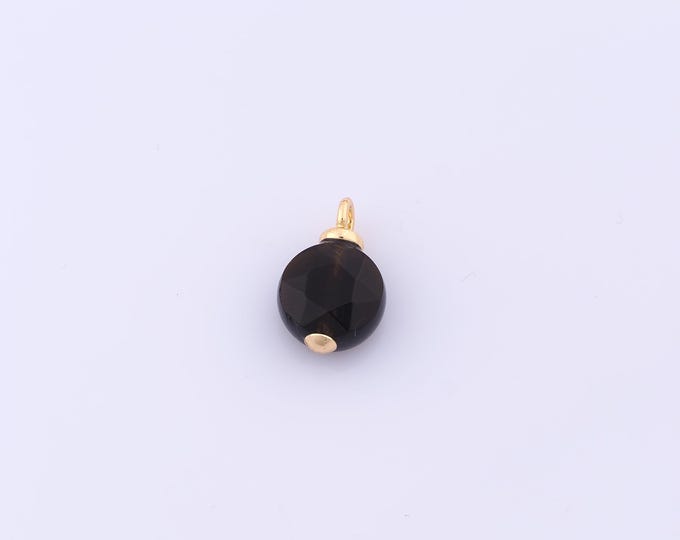 1 pcs Gold Energy Stone Pendant,18K Gold Filled Natural Stone Charm,Stone Charms DIY Bracelet Necklace Jewelry Making Findings Supply