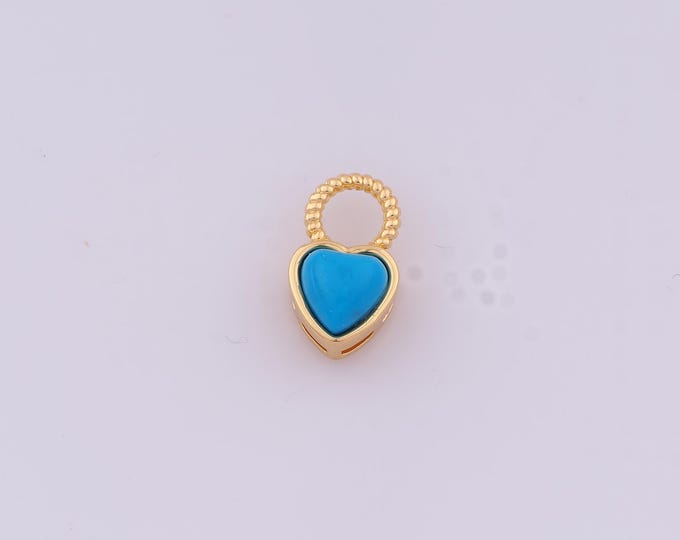 1 pcs Gold Heart Pendant,18K Gold Filled Love Charm,Heart Charms DIY Bracelet Necklace Jewelry Making Findings Supply