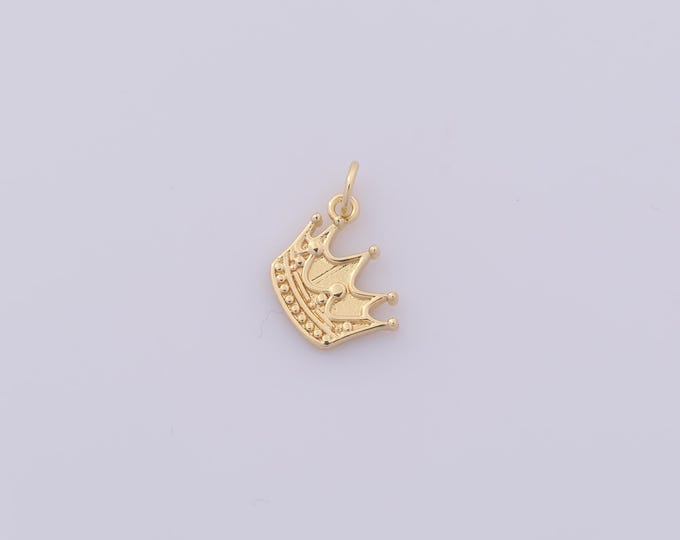 1 pcs Gold Crown Pendant,18K Gold Filled King Crown Charm,Crown Charms DIY Bracelet Necklace Jewelry Making Findings Supply
