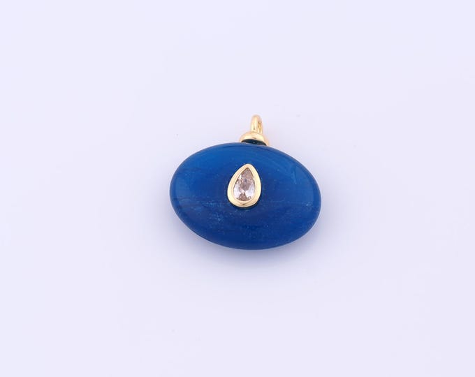 1 pcs Gold Energy Stone Pendant,18K Gold Filled Natural Stone Charm,Stone Charms DIY Bracelet Necklace Jewelry Making Findings Supply