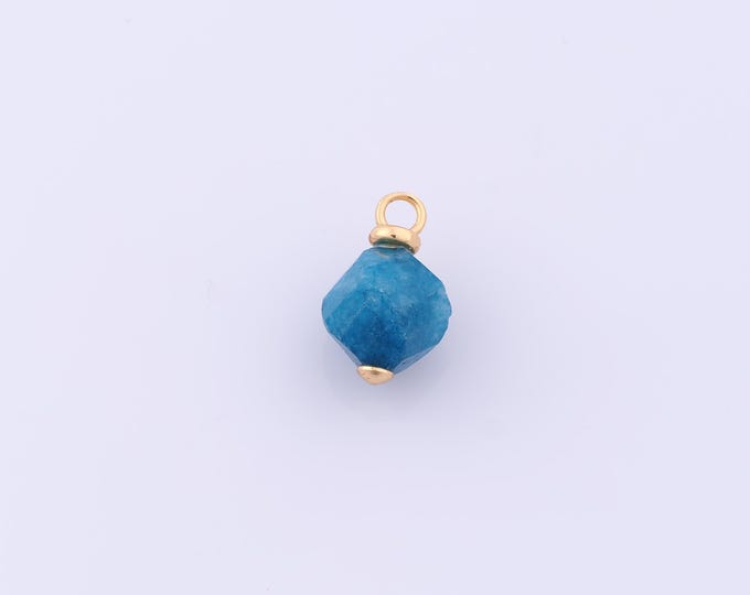 1 pcs Gold Energy Stone Pendant,18K Gold Filled Natural Stone Charm,Stone Charms DIY Bracelet Necklace Jewelry Making Findings Supply
