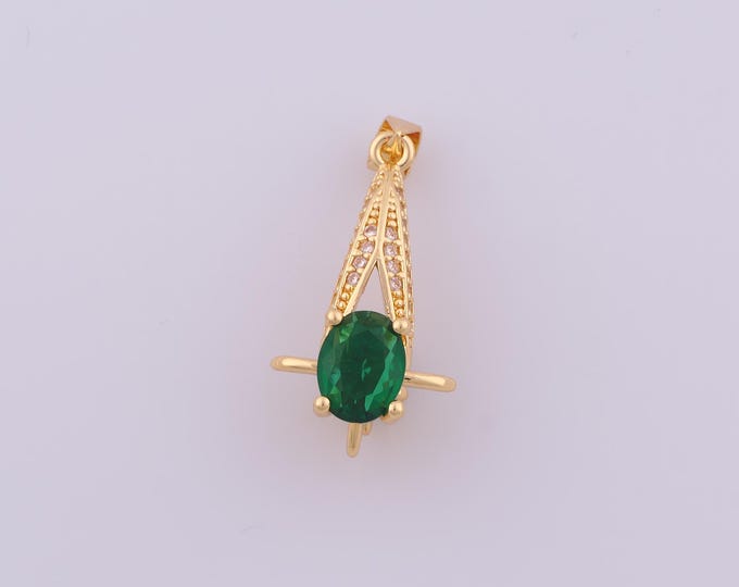1 pcs Gold CZ Ship Pendant,18K Gold Filled Ship Charm,Ship Charms DIY Bracelet Necklace Jewelry Making Findings Supply