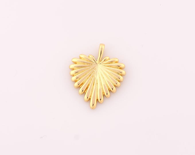 1 pcs Gold Sunburst Heart Pendant,18K Gold Filled Sunshine Heart Charm,Love Charms DIY Bracelet Necklace Jewelry Making Findings Supply