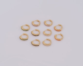 1 pair Gold Hoop Earrings,18K Gold Filled Huggie Hoop Earrings,Hoop Earrings,Hypoallergenic Huggie Hoop,Gift for Her