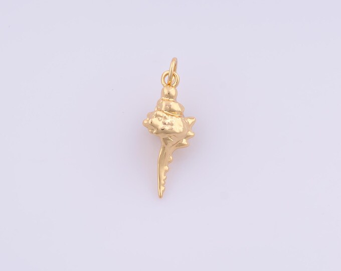 1 pcs Gold Conch Pendant,18K Gold Filled Conch Charm,Conch Charms DIY Bracelet Necklace Jewelry Making Findings Supply
