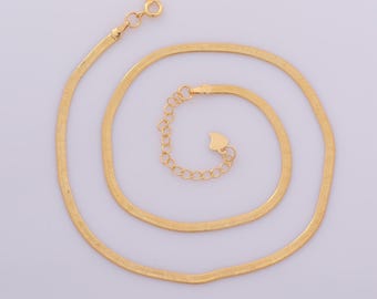 1 Str Gold Herringbone Necklace,18K Gold Filled Chain Necklace,Adjustable Necklace,Gift for Her