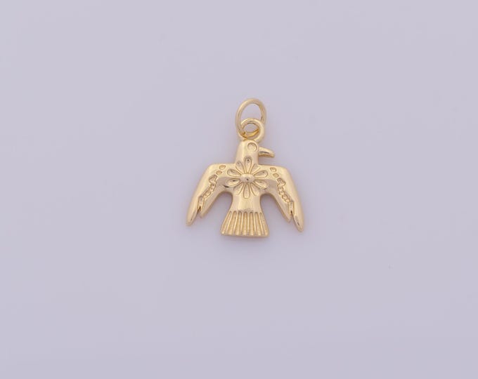 1 pcs Gold Holy Spirit Dove Pendant,18K Gold Filled Animal Charm,Flower Charms DIY Bracelet Necklace Jewelry Making Findings Supply