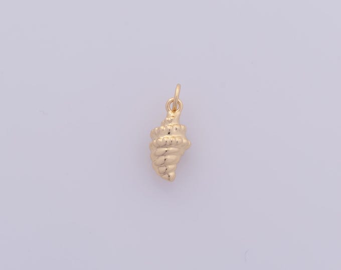 1 pcs Gold Conch Pendant,18K Gold Filled Conch Charm,Conch Charms DIY Bracelet Necklace Jewelry Making Findings Supply