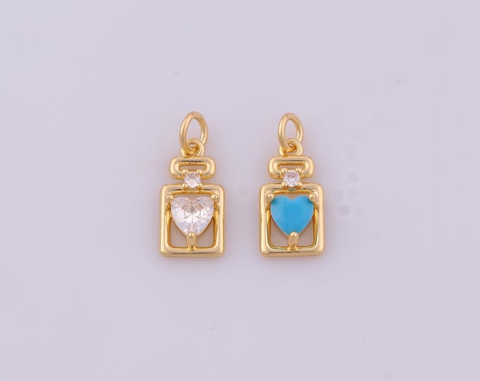 1 pcs Gold CZ Heart Lock Pendant,18K Gold Filled Lock Charm,Heart Charms DIY Bracelet Necklace Jewelry Making Findings Supply