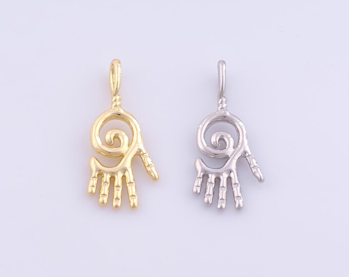 1 pcs Gold Hamsa Pendant,18K Gold Filled Fatima Charm,Hand Charms DIY Bracelet Necklace Jewelry Making Findings Supply