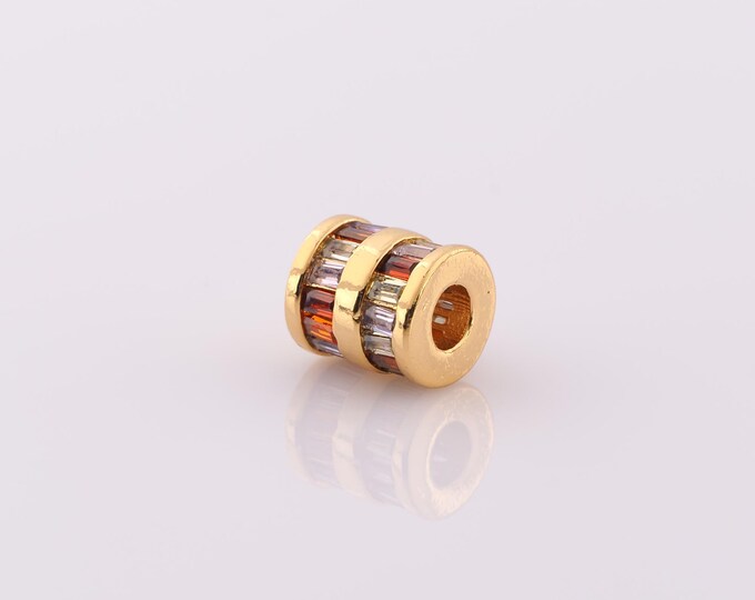 1 pcs 18K Gold Filled Round Spacer Beads,Wide Beads,Tube Beads for DIY Jewelry Making Findings Supply