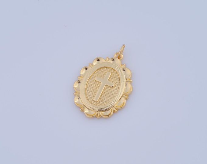 1 pcs Gold Cross Pendant,18K Gold Filled Religion Charm,Christian Charm DIY Bracelet Necklace Jewelry Making Findings Supply