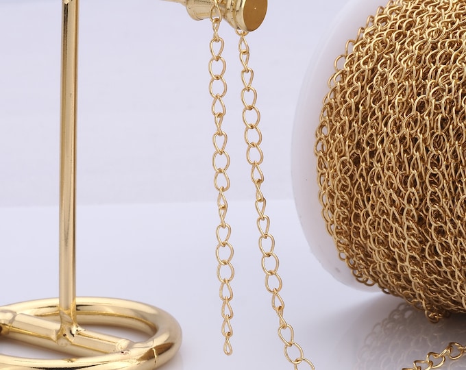 1 Meter Gold Cable Chain, 18K Gold Filled Semi Finished Chain, Specialty Chains, DIY Jewelry Making Supplies