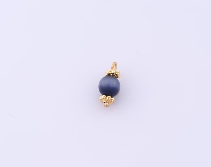 1 pcs Gold Energy Stone Pendant,18K Gold Filled Natural Stone Charm,Stone Charms DIY Bracelet Necklace Jewelry Making Findings Supply