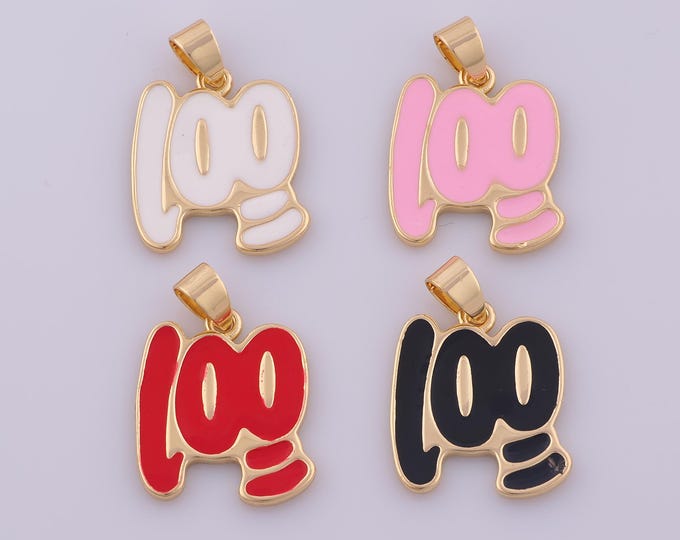 1 pcs Enamel 100 Score Pendant,18K Gold Filled Grade Score Charm,100 Score Charms DIY Bracelet Necklace Jewelry Making Findings Supply