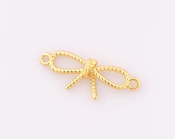1 pcs Gold Bow Connector,18K Gold Filled Bow Connector,Bow Connector DIY Bracelet Necklace Jewelry Making Findings Supply